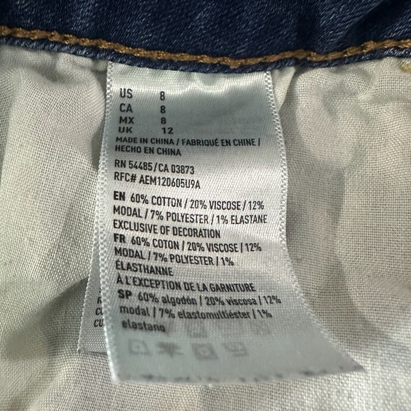 American Eagle Outfitters Blue Distressed Jean Shorts Size 8 Short Booty Shorts - Picture 8 of 8